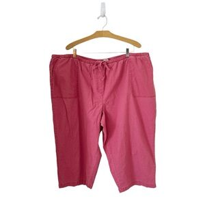 LL Bean Pink Cotton Pull On Shorts 3X